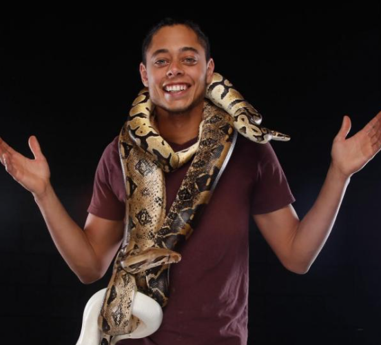 Man with Snake around neck